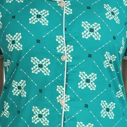 glam world Women Shirt & Pyjama set Blue Printed image 5