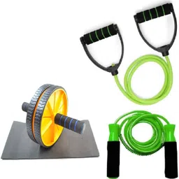 dr pacvu Set3|Toning Tube,Jump Skipping Rope and Wheel Roller forBody Stretching,Exercise Fitness Accessory Kit Kit-picture-17