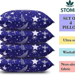 STOMIA Polyester Fibre Abstract Sleeping Pillow Pack of 4-picture-27