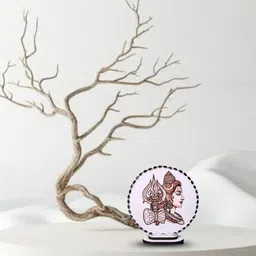 shahiandaz Lord Shiv ji MDF HD Print Statue with mirror work for Car Dashboard 10cm Decorative Showpiece - 10 cm image 2