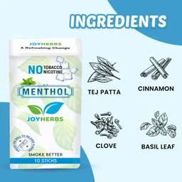 joyherbs Herbal Smokes Cigarettes - Tobacco And Nicotine Free Mint Flavour (30 Sticks) Smoking Cessations image 2