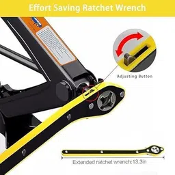 gney Car Jack with Includes Ratchet Handle Scissor - Emergency Wheel Change Kit Vehicle Jack image 2