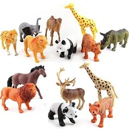 toyporium Mini Jungle Safari 12 PC Realistic Wild Animal Toy Figure Playing Set for Kids70-picture-23