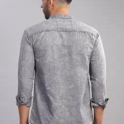 aidan paul Men Regular Fit Washed Spread Collar Casual Shirt image 2