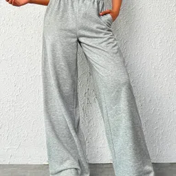 daphne maurier Women Solid Grey Track Pants image 3