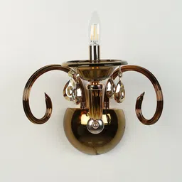 Palermo Gold Crystal Candle Wall Light by Stello image 3