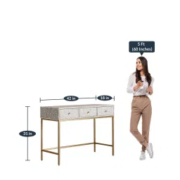 ziba homes Sylvan Bone Inlay Console Table in Grey Colour image 3