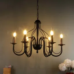 imperial glass emporium Pisa Black Metal Candle Chandelier-picture-27