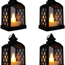 extreme karigari LED Lantern Best for Diwali Wedding Party Home Decoration Zipper Charm Black Plastic Hanging Lantern-picture-37