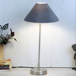 de maison decor Vigo Grey Velvet Shade Night Lamp With Iron & Brass Base By Decor de Maison-picture-36