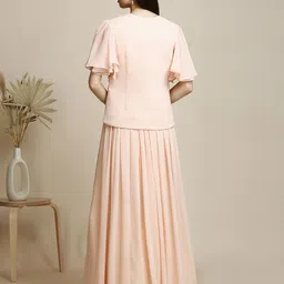 madhuram textiles Solid Georgette Stitched Anarkali Gown image 2