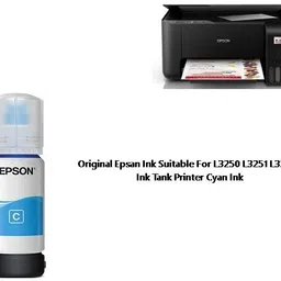 EPSANECOTANK Original Epson ink Suitable for L3250 L3251 L3252 Ink Tank Printer Cyan Ink Bottle image 3
