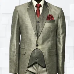 risani Men 3 pieces /1 Coat 1 WaistCoat and 1 Pant/ Complete suits/Available size[38-44] Solid Suit image 4