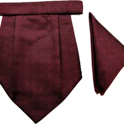 VOICI Paisley Design Maroon color pocket square and Cravat image 2
