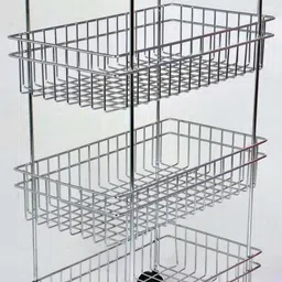 ryb Kitchen Trolley Portable Modern Storage Rack Design Fruits & Vegetable Onion Cutlery, Spice, Pickles Jars Container Basket Organizer Holder Stand for Kitchen (S.S 4 Layer) Fruits/Vegetables Kitchen Rack (Steel) Stainless Steel Kitchen Trolley image 2