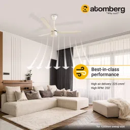 atomberg | Renesa Zen, 35W, Energy Saving, 1+1 Warranty, 5 Star 1200 3 Blade Ceiling Fan image 3
