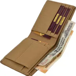 wildemart Men & Women Casual, Evening/Party, Travel, Trendy Beige Artificial Leather, Canvas Wallet-picture-27