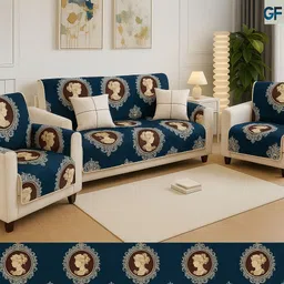 dsons Velvet 3+1+1 Seater Sofa Geometric Cover-picture-20