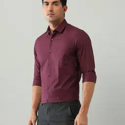 arrow Men Slim Fit Self Design Cut Away Collar Formal Shirt image 4