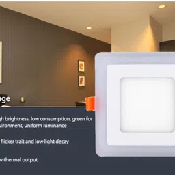 hybrix LED Square Ceiling Panel Light 9 Watt (6+3) Dual Pink & White Color by On/Off, 1 Recessed Ceiling Lamp image 4