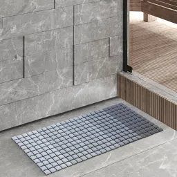 obsessions Multicolor Solid PVC 34x15 Inches Antiskid Shower Bath Mat image 1