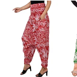 narnari Printed Rayon Women Harem Pants image 1