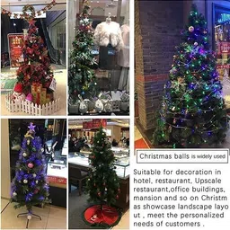 smizzy Christmas Tree Decoration Set | Shiny Hanging Ball Ornaments | Festive Xmas Balls Pack of 6 image 3