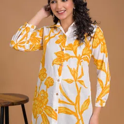saanwri Women Floral Print Pure Cotton A-line Kurta image 2