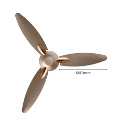 USHA Bloom Daffodil 1250mm 3 Blade Copper Motor Ceiling Fan (Noiseless Operation, Sparkle Golden and Brown) image 2