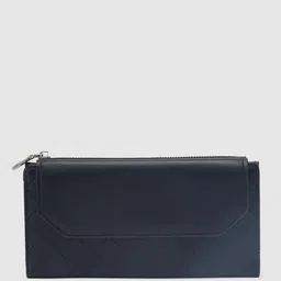 Globus Women Black Textured Envelope Wallet image 2