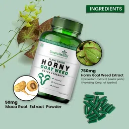 simply herbal Horny Goat Weed Extract With Maca - 800 Mg - 90 Capcules image 3