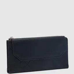Globus Women Black Textured Envelope Wallet image 3