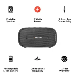 LUMIFORD BT13 5W Portable Bluetooth Speaker (IPX7 Waterproof, Built-in HD Microphone, Stereo Channel, Black) image 3