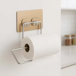 brandvilla Self Adhesive Wall Mounted Paper Roll Holder | Kitchen Towel/Plastic Bag Holder Stainless Steel Toilet Paper Holder-picture-27