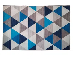 Athom Trendz Set of 3 Blue & Grey Printed Anti-Skid Doormat With Runner & Carpet image 3