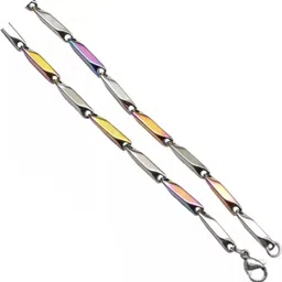 najrota Rice Mirror Chain for Men and boys Stainless Steel Chain Sterling Silver Stainless Steel Pendant Set image 3