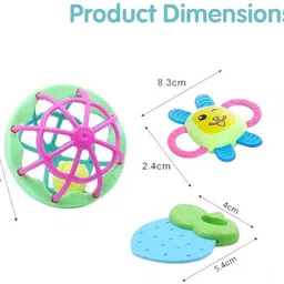 akflicks Baybee Pack of 3 Baby Toys Rattles Set for Babies 0-6 Months Rattle image 2