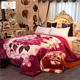 signature Floral Double Mink Blanket for Heavy Winter-picture-20