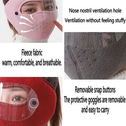 supvox Winter Full Face Polar Fleece Mask with Eye Cover and Ear Protection Party Mask image 3