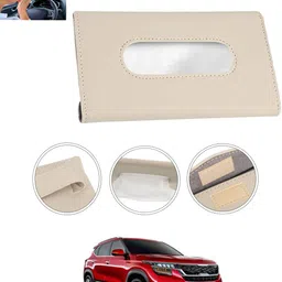 Universal Leatherite Rectangle Beige Tissue Box For Car/office/Home-246 Vehicle Tissue Dispenser-image-75