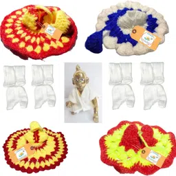 arisers Laddu Gopal woolen Dress With Inner Wear Multicolor Size 4No., Pack of 4 Dress-picture-24
