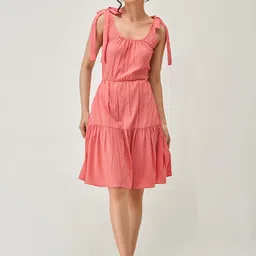 AASK Crepe Sleeveless Knee Length Fit & Flare Dress-picture-15