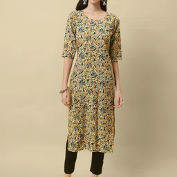 7Threads Pack Of 5 Printed Round Neck Regular Kurtas image 2