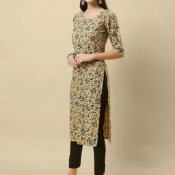 7Threads Pack Of 2 Floral Printed Crepe Straight Kurta image 3