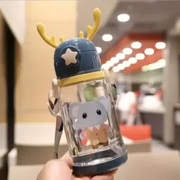 mhax Deer Horn Kids School Sipper Water Bottle with Strap for girls and boys 600 ml Water Bottle-picture-21