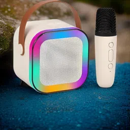 NHOUSE G77_K12Wireless karaoke mic speaker with Bluetooth compatibility and RGB lights 10 W Bluetooth Home Audio Speaker image 1