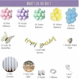 foogaa Luxary Birthday Decorations kit Patel Balloon Bouquet and 3D Butterfly image 2