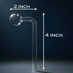 agnix 6 inch Bend Glass Oil Burner Pipe Transparent (Pack of 4) Borosilicate Glass Inside Fitting Hookah Mouth Tip image 3