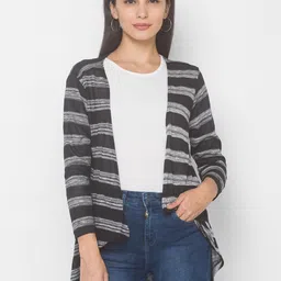 Globus Women Black & White Striped Shrug-picture-13