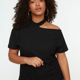 Trendyol Vertical Striped High Neck Cut Out Detail Top-picture-27